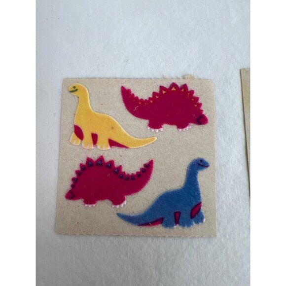 VTG 1986 Sandylion Fuzzy Sticker Designs Felt Dinosaur & Goose Stickers - Picture 2 of 6